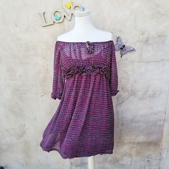 Line & Dot boho off the shoulder dress - Picture 1 of 7